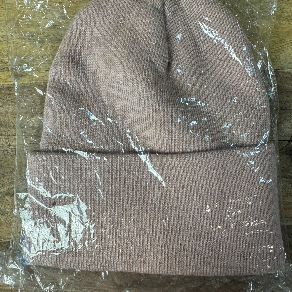 Pink Beanie with 'Stay Wild' Patch - Picture 4 of 8